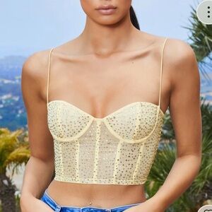 Ohpolly Crystal Corset Crop Top